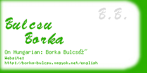bulcsu borka business card